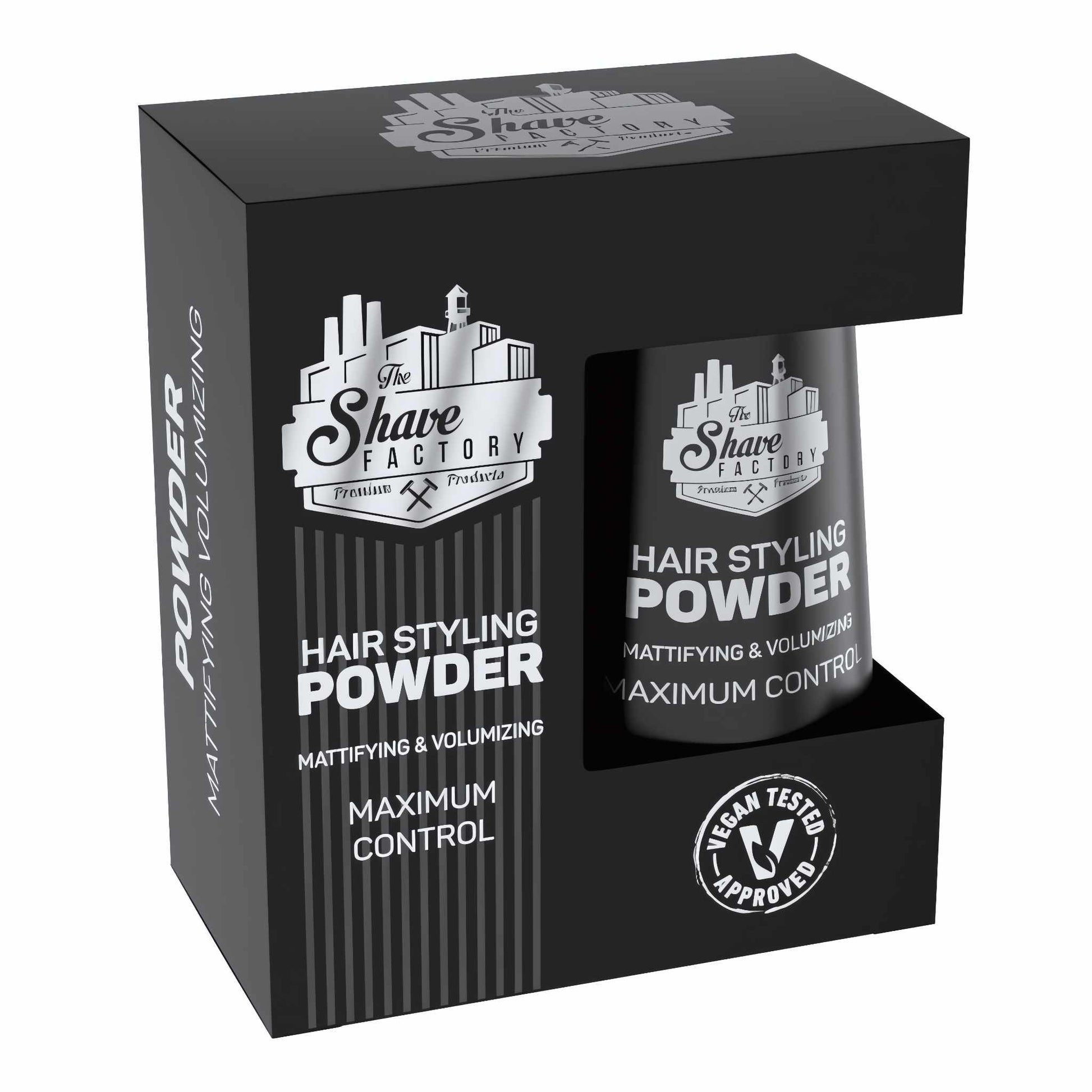 The Shave Factory Hair Styling Volume Powder Maximum Control 20 gr in packaging