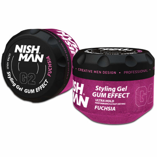 Nishman Hair Styling Gel Gum Effect Ultra Hold G2 Fuchscia - 300 ml