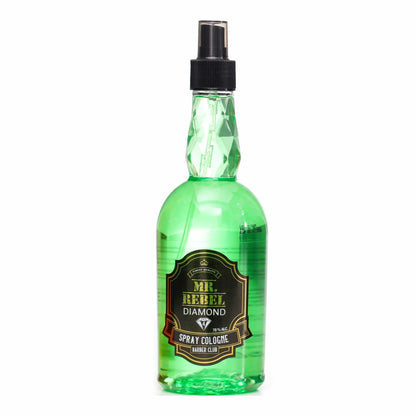 Mr Rebel Diamond Cologne Spray 04 Green 440 ml 70% Alcohol Barber Club