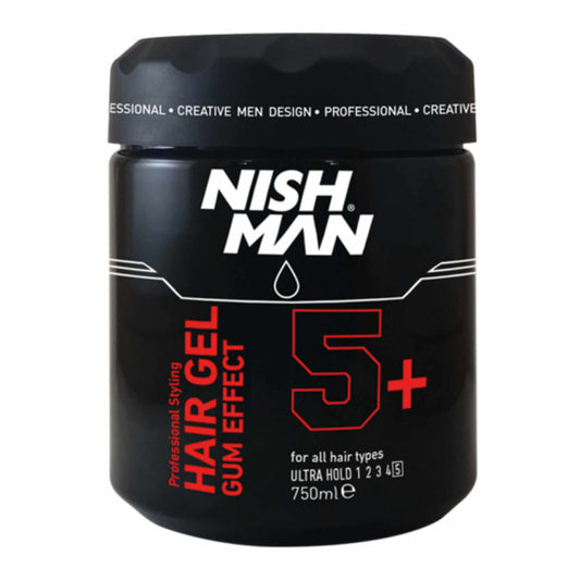 Nishman Hair Styling Gel Gum Effect 5+ Ultra Hold - 750 ml