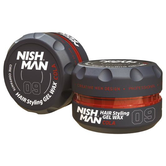 Nishman Hair Styling Gel Wax Cola 09 Dark Grey - 150 ml